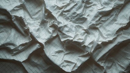 Poster - Wrinkled checkered notebook page as backdrop