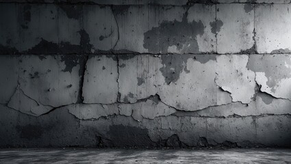 Poster - Concrete and plaster on a monochrome background.