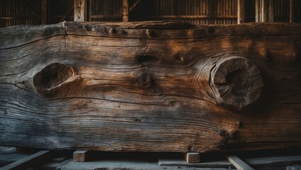 Poster - Close-up view of aged wood featuring rich grains and vintage charm.
