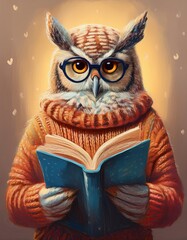  Anthropomorphic Owl Studying With Intensity
