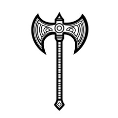 Poster - Minimalist axe icon crafted with a single line design for modern illustrations and logos
