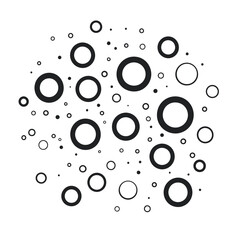 Poster - Minimalist design of bubbles in various sizes arranged in a harmonious pattern