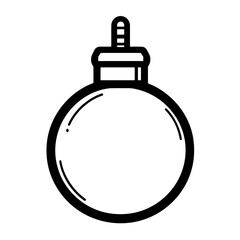 Poster - Minimalist single line icon representing a classic bomb design crafted in a simple and elegant style for graphic use