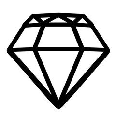Poster - Minimalist single line icon of a gem diamond crafted with clean geometric shapes