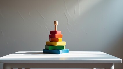 Aufkleber - Colorful wooden toys in a baby nursery