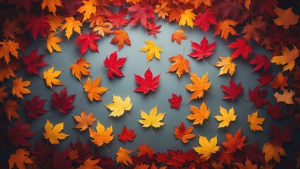 Aufkleber - Gorgeous backdrop of fall maple leaves. Autumn nature