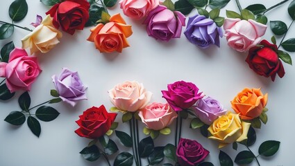 Aufkleber - Artificial flower arrangement on a white backdrop