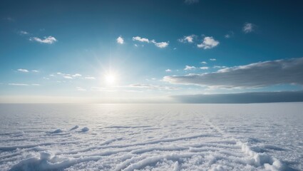 Aufkleber - Arctic snowy terrain - sight of a desert field basking in the sun's rays