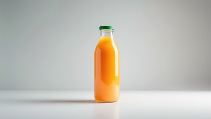 Aufkleber - Glass bottle of apple juice. Isolated on a background