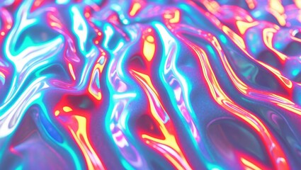 Aufkleber - Abstract background with hologram texture and neon colors, vibrant design.