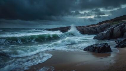 Poster - Dramatic Mood in a Beach Scene