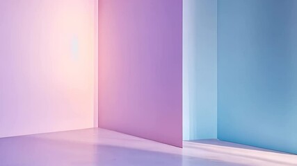 Poster - Unique pastel corner design sparks creativity in modern interior space Generative AI