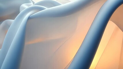 Poster - Draped fabric glows softly in a serene setting as delicate textures create an ethereal atmosphere at sunset Generative AI