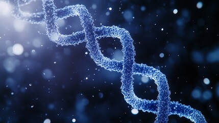 Poster - High-resolution artistic rendering of DNA strand depicting biotechnology and genetic research in stunning detail : Generative AI