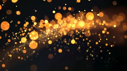 Poster - Magical golden particles dance through the air in an enchanting display at dusk over a serene landscape Generative AI