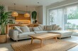 © distant - A modern and well designed living room interior shows details