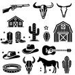 © John - Western Cowboy Silhouette Icons Vector Set