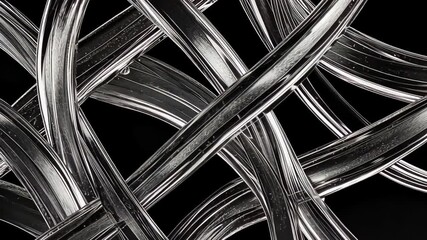 Poster - Intricate dance of transparent lines revealing hidden beauty in a darkened space Generative AI