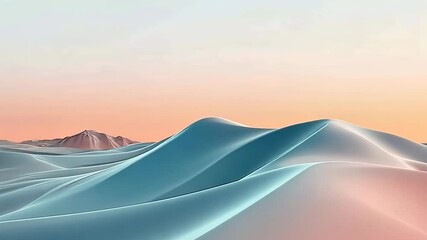 Poster - Explore the serene beauty of rolling dunes under a pastel sky at dusk in this stunning desert landscape Generative AI