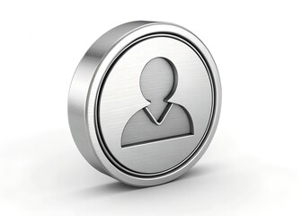 Aufkleber - Profile Icon: A gleaming, metallic profile icon, representing an individual, stands out with its modern and minimalist design, making it a universal symbol of personal identity.