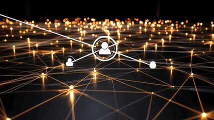 Poster - Exploring connections through glowing networks in a digital universe after dark Generative AI