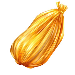 Poster - Artistic depiction of a golden-yellow bundle tied with a ribbon on a transparent background