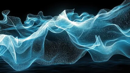 Fototapete - Illuminating waves create enchanting patterns in a dark space with mesmerizing colors and dynamic movement Generative AI
