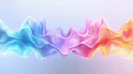 Poster - Colorful Abstract Wave Pattern in Soft Pastel Shades