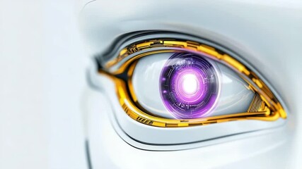 Poster - Futuristic Robot Eye with Circuit Design and Vibrant Color