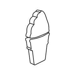 Poster - the outline of a large ice cream symbol is made with black lines. 3d view of the object in perspecti