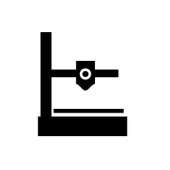 Poster - A large small 3D printer symbol in the center. Isolated black symbol. Illustration on transparent background