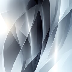 Poster - Abstract grayscale artwork featuring flowing, translucent shapes with light highlights