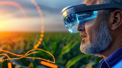 Poster - innovative farming techniques using augmented reality glasses agricultural fields technology showcas