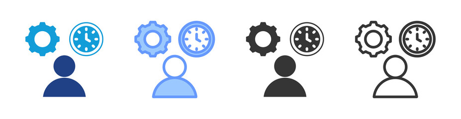 Poster - Working Time icon set multiple style collection