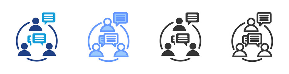 Poster - Communication icon set multiple style collection