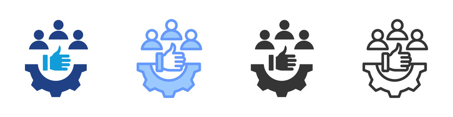 Poster - Satisfaction icon set multiple style collection