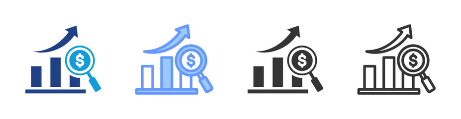 Poster - Economic Analysis icon set multiple style collection