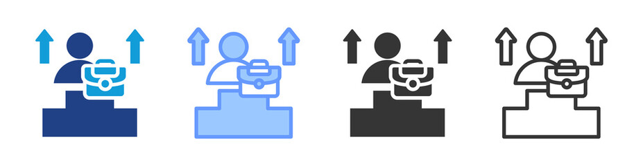 Poster - Career Growth icon set multiple style collection