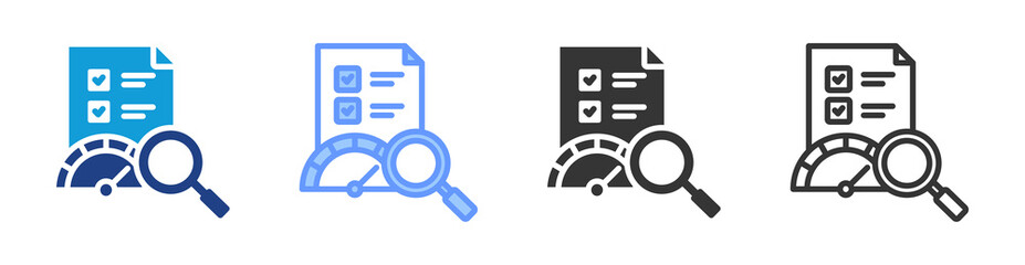 Poster - Performance Evaluation icon set multiple style collection