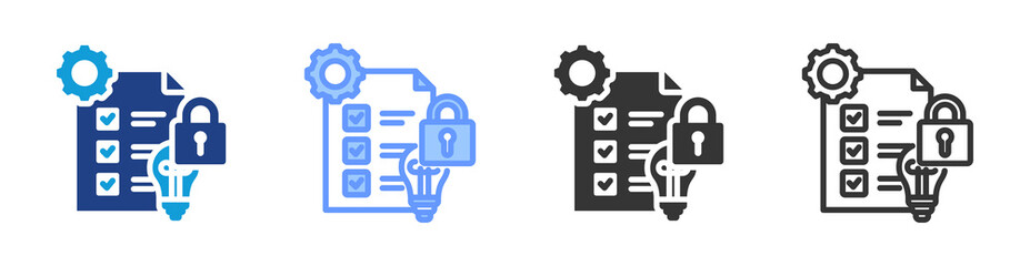 Poster - Intelectual Property Management icon set multiple style collection