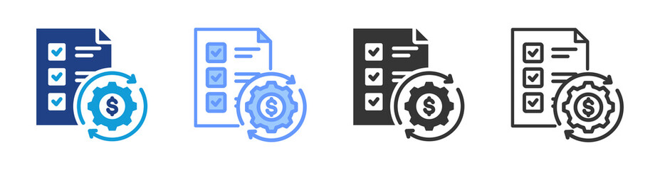 Poster - Cost icon set multiple style collection