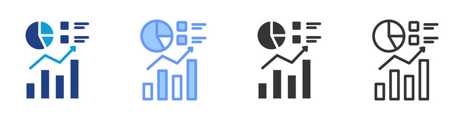 Poster - Market Analysis icon set multiple style collection