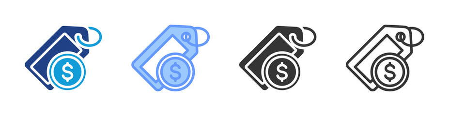 Poster - Pricing icon set multiple style collection