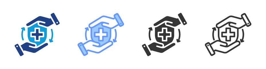 Aufkleber - Hygiene Practices icon set multiple style collection