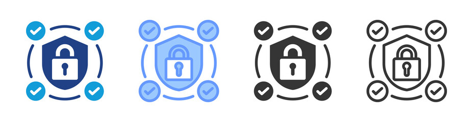 Aufkleber - Security System Measures icon set multiple style collection