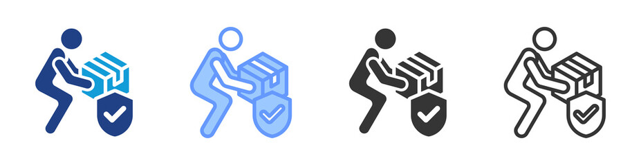 Poster - Safe Lifting icon set multiple style collection