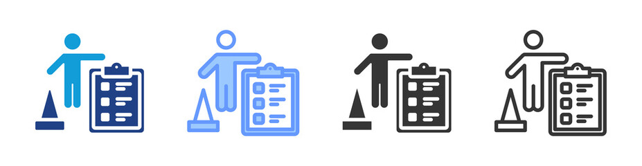 Poster - Traffic Control Procedures icon set multiple style collection