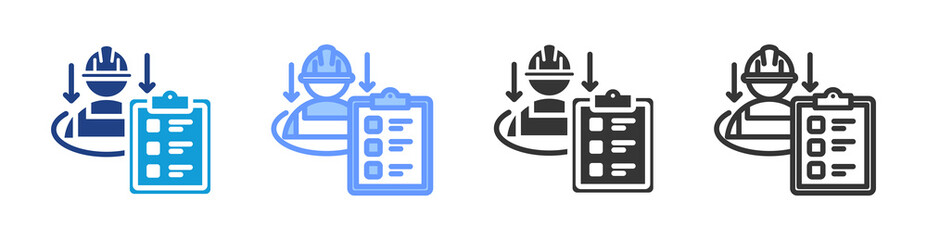 Aufkleber - Confined Space Entry Protocols icon set multiple style collection