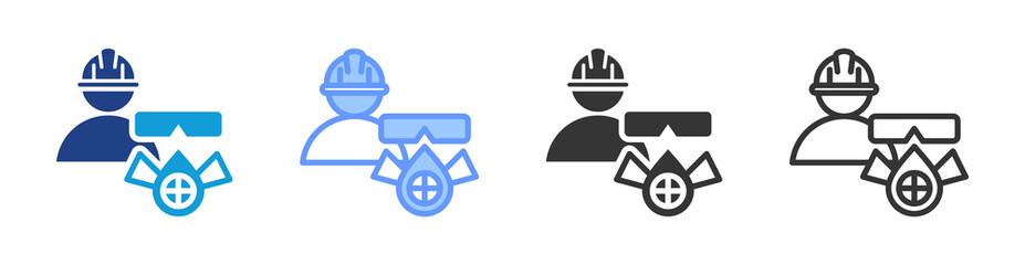 Poster - Respiratory Protection icon set multiple style collection