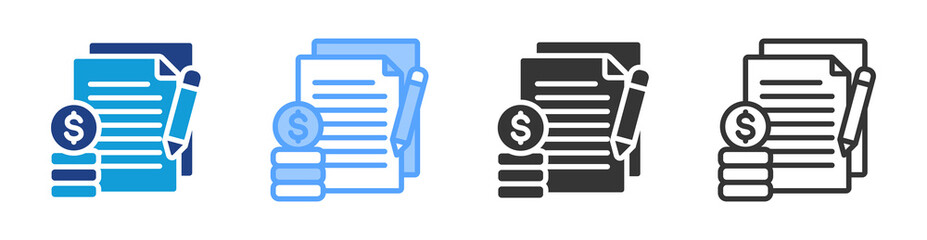 Poster - Financing Contract icon set multiple style collection